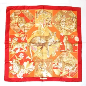 670 Salvatore Ferragamo Schal Tiger Leopard Seide 100 - Bild 1 von 10