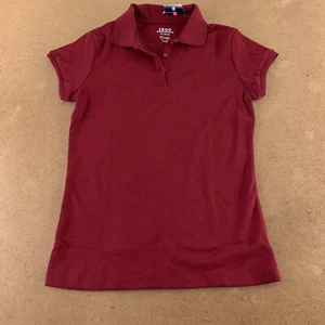 IZOD Girls Size XL (16) Burgundy Short Sleeve School Uniform Polo Shirt NWT - Picture 1 of 5