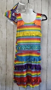 Kid's Pinata Costume 3 Pc Set Dress Headband Arm Warmers Sz M 8-10 - Picture 1 of 7