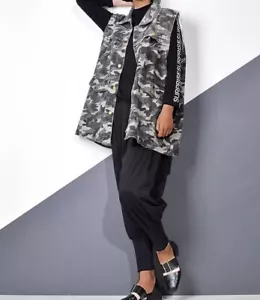 Faded Grey Denim Loose Waistcoat Jacket Rock Street Edgy Urban Arty Ladies 12 - Picture 1 of 13