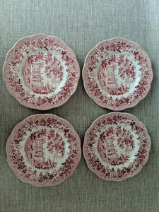 4 Sterling Kolonial Brot/Dessertteller English Ironstone von J & G Meakin (rot) - Bild 1 von 6