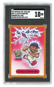 2024 Bowman Chrome JUSTIN CRAWFORD Garbage Pail Kids Orange Ref RC #d/25 SGC 10 - Picture 1 of 2