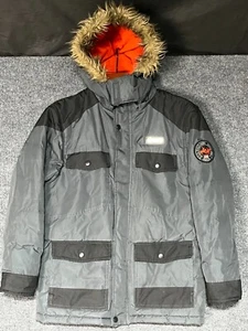 US Polo Assn Winter Coat Parka Snow Hooded Boys M 10/12 Gray Black Outdoor - Picture 1 of 17