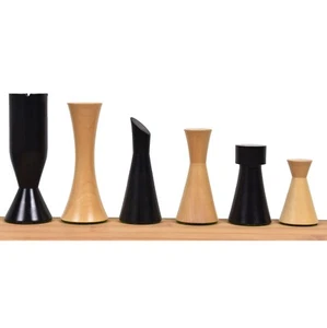3.4" Minimalist Tower Series Chess Pieces Only set- Weighted Ebonised Boxwood - Picture 1 of 5