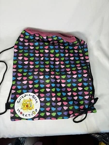 Build A Bear Drawstring Backpack Carrier Bag 18 inches Pink and Black - Picture 1 of 4