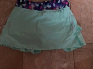 Ivivva Girls Set the Pace Skirt Skort Aquamarine Diamond Size 14 - Picture 1 of 2