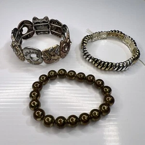 Lot Brass Copper Silver Tone Owls Crystals Wisdom Boho Hippie Retro Bracelets - Picture 1 of 6