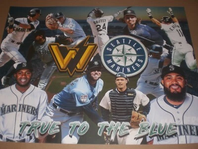Seattle Mariners Poster Ken Griffey Jr Randy Johnson Ichiro A Rod Edgar WV Power - Image 1 of 4