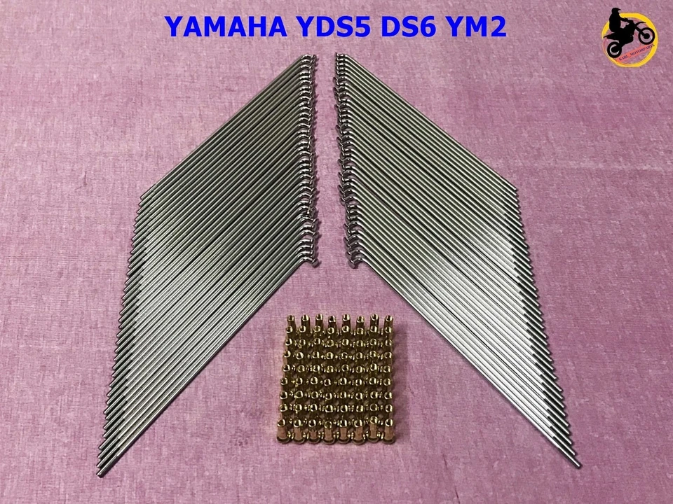 YAMAHA YDS5 DS6 YM2 FRONT & REAR SPOKE SET GOLD NIPPLES 72 PCS *nan3654* - Image 1 of 4