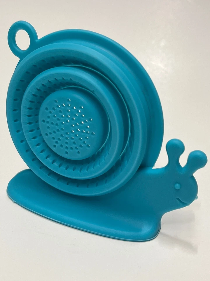 Infusor colador de té plegable portátil caracol escargot de silicona azul verde azulado Foto 1 de 4