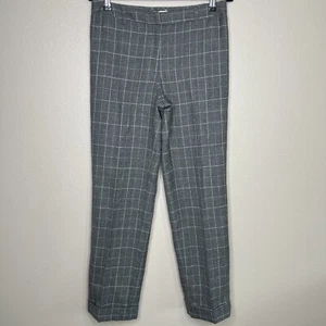Talbots Women's Gray Plaid Wool Blend Lined Mid-Rise Dress Pants Sz 8 - Picture 1 of 10