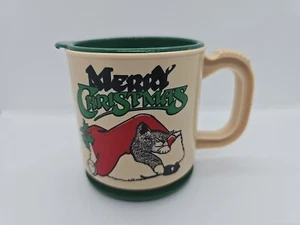 Vintage MERRY CHRISTMAS Plastic Mini Max USA Mug Coffee Cup 1987 - Bild 1 von 9