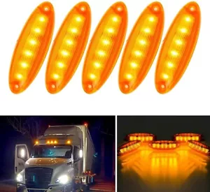 5 piezas luz marcadora de techo de cabina delantera elevada ámbar para Freightliner Cascadia 2008-up - Imagen 1 de 9