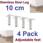 4 X EKET Stainless Steel Kitchen Cabinets Leg Adjustable Solid Steel Leg 10cm 