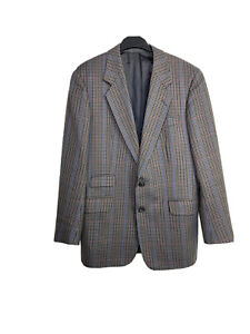 Burberry Tweed Multicolor Check Vintage Blazer Jacket Men  Size S