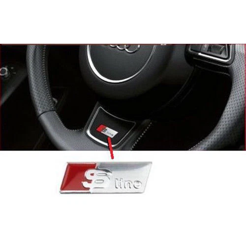 S Line Steering Wheel Sticker Decal Emblem For All Audi Models Chrome Silver - Image 1 of 1