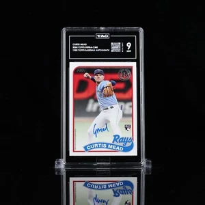 2024 Topps Series 1 - 1989 Topps Baseball Auto Curtis Mead #89BA-CME TAG 9 - Picture 1 of 2