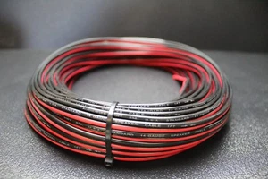 CABLE DE ALTAVOZ CALIBRE 14 ROJO NEGRO 50 FT CABLE AWG ALIMENTACIÓN TIERRA TRENZADO COBRE - Imagen 1 de 8