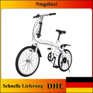 Bicicleta plegable blanca para adultos de 20 pulgadas bicicleta plegable de 6 velocidades camping City Bike - Imagen 1 de 17