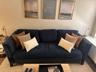 Nave Blue Velvet Sofa - Image 1 of 4