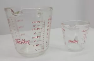 2 VTG Anchor Hocking Fire King Glass Kitchen Measuring Cup Lot 1 & 4 Cups USA 14 - Picture 1 of 14