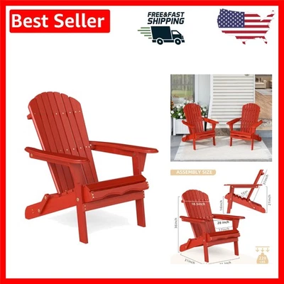 Silla Adirondack Plegable de Madera Exterior con Respaldo Premontado y SeatBoa... Foto 1 de 4