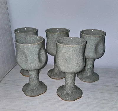 Juego de vasos de cerámica Celadon Japón copas Mikasa vintage raras Foto 1 de 4