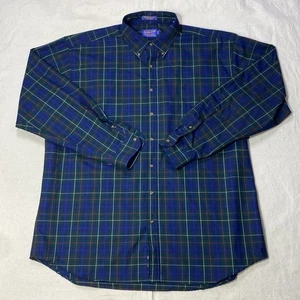 Camisa Sir Pendleton Hombres XXLT Verde Azul Caza Tartán Cuadros Peinado Lana Defecto - Imagen 1 de 16