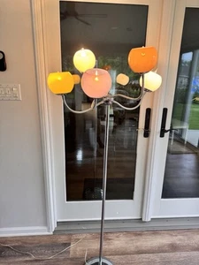 Retro Eyeball Light Floor Lamp Chrome Finish 64” Tall - Picture 1 of 20