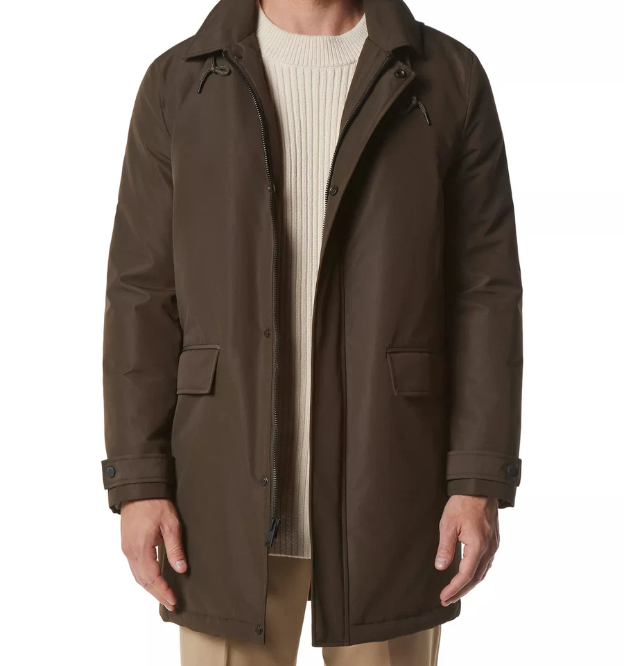 Andrew Marc Men's  Olive  Merrimack City Rain  Topper With Removable Hood Size M - Image 1 of 4