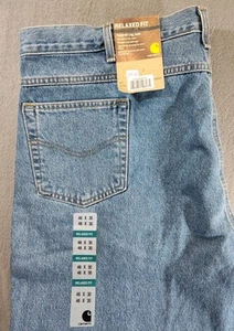Carhartt Jeans Uomo 46 X 30 Gamba Conica Relaxed Fit Pantaloni Denim B17 DST - Nuovo - Foto 1 di 5