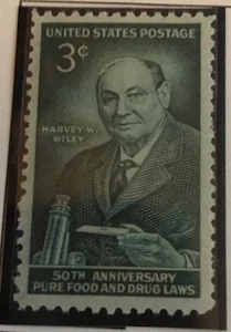Leyes puras de alimentos y drogas 1956 3 centavos EE. UU. Sello. SIN USAR - Imagen 1 de 1