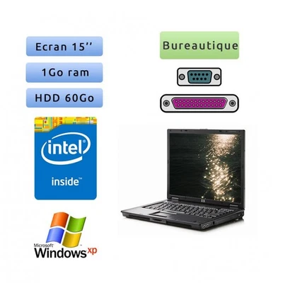 Occasion - PC Portable HP Compaq - Windows XP - 1.66Ghz 1Go 60Go - 15 - Port Ser - Photo 1/3