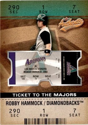 2003 Fleer Authentix #173 Robby Hammock #/1250 Arizona Diamondbacks - Image 1 of 2