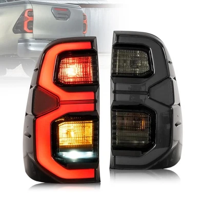 VLAND 1Pair Smoked LED Tail Lights For 2015-20 Toyota Hilux W/Start-UP Animation - Image 1 of 4
