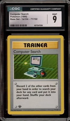 Pokemon Computer Search Base Set Shadowless 1st Edition Rare #71 CGC 9 Mint - Image 1 of 2