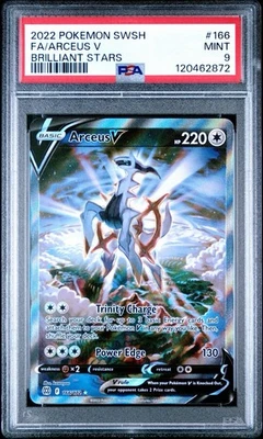PSA 9 MINT Arceus V 166/172 Brilliant Stars Alternate Art Holo Pokemon Card - Image 1 of 2