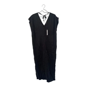 Universal Standard Black Dress with Drawstring Back Tie Double V Neck Size 6/8 - Picture 1 of 11