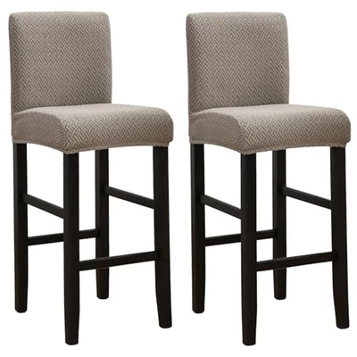  Bar Stool Covers Set of 2, Stretch Washable Barstool Seat Covers 2PCS S3-taupe - Image 1 of 4