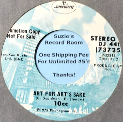 10cc Art for Art's Sake 70s Prog Rock DJ Promo EX 45 7" Vinyl -Coupons! - Image 1 of 3