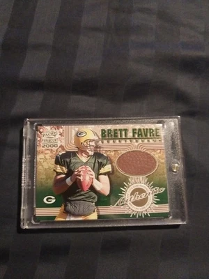 2000 Pacific Paramount Brett Favre Game Used Football Relic Patch Packers - Image 1 of 4