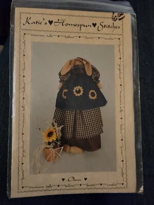 OLIVIA 20" Primitive Bunny Rabbit Doll Pattern by Katie's Homespun Stitches NEW - Image 1 of 2