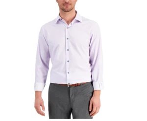 Alfani Men's Slim Fit Long Sleeve Houndstooth Cotton Shirt, Lavender, Sz 2XL - Picture 1 of 2