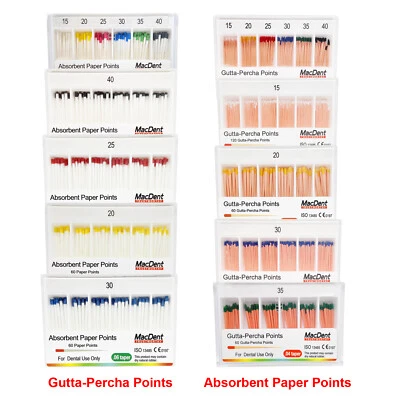 MacDent Dental Endo Gutta Percha Points / Absorbent Paper Points 02/04/06 Taper - Image 1 of 4