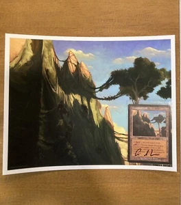 MTG✨CONTESTED CLIFFS ART PRINT & Signed CARD✨Onslaught NM/M 2002 A. Waters Art - Picture 1 of 6