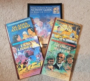 Lot of Four(4) Christian Heroes for Young Readers & Matching Activity Guide - Picture 1 of 4