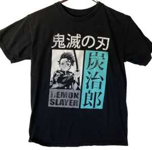 Camisa Anime Demon Slayer Tanjiro Kamado Hombres Mediana Negra Camiseta Estampado Gráfico - Imagen 1 de 5