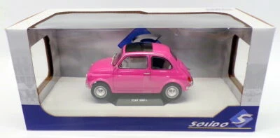 FIAT 500 TETTO CHIUSO ROSA 1969 SOLIDO S1801402 1/18 METALLO 500 L ROSA - Immagine 1 di 4