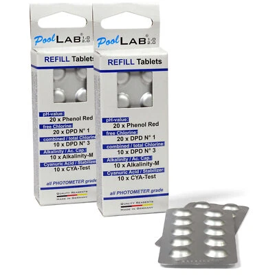 Refill Tablets PoolLab 1.0 + 2.0 POOL Total MultiTest 140 Tabl. von Water-i.d.