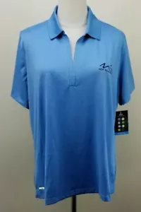 VANSPORT Polo Golf Shirt, Womens Sz XL, Blue, Short Sleeve, V Neck, Stretch, NEW - Picture 1 of 12
